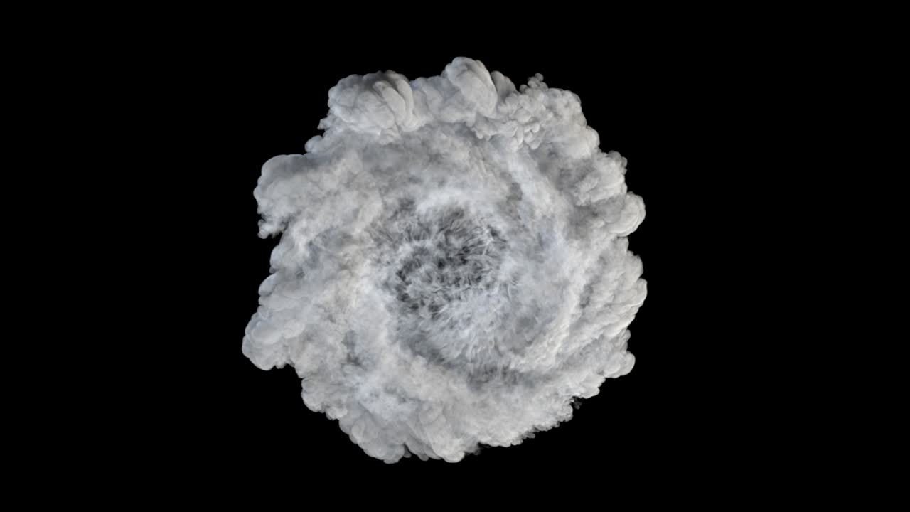 색의 연기가 원형 모션으로 회전하는 연기입니다.