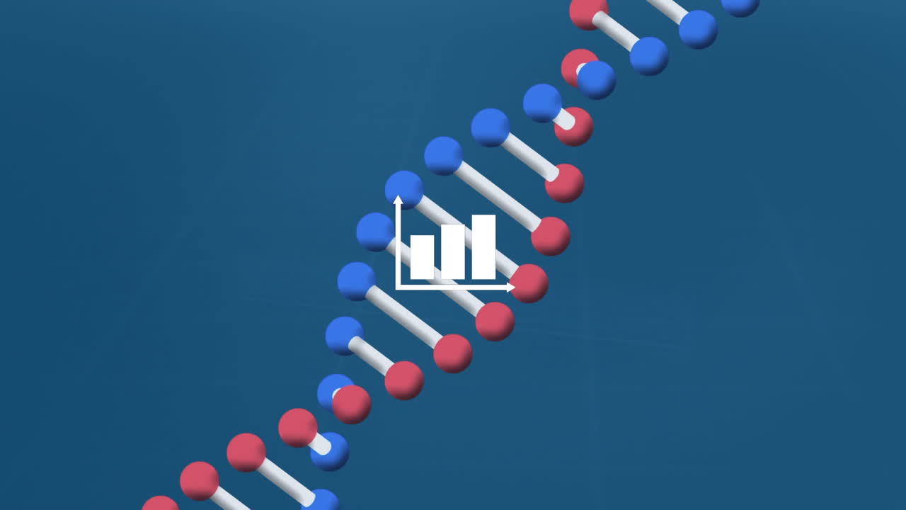 그래프 위의 dna 가닥의 애니메이션