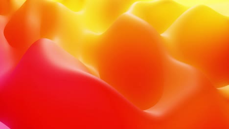 stylish abstract looped background, changing surface of soft translucent material like peach jelly. creative soft bright 3d bg with inner glow for festive events 4k. red orange yellow gradient.
