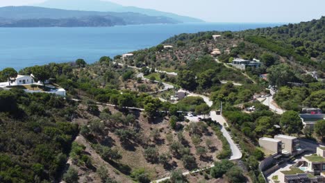 mountain in skiathos filmed by drone