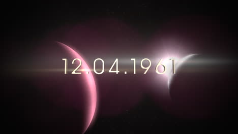 12.04.1961 con planetas rojos en galaxia.