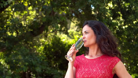 Woman-drinking-champagne