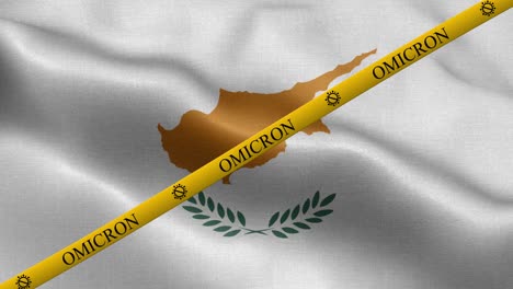 omicron variant and ban strip on cyprus flag