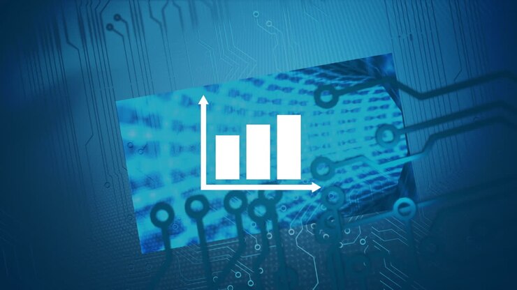 Animation of graph over computer circuit board