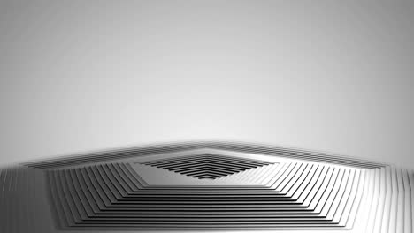 animation of grey pentagons moving on seamless loop on grey background