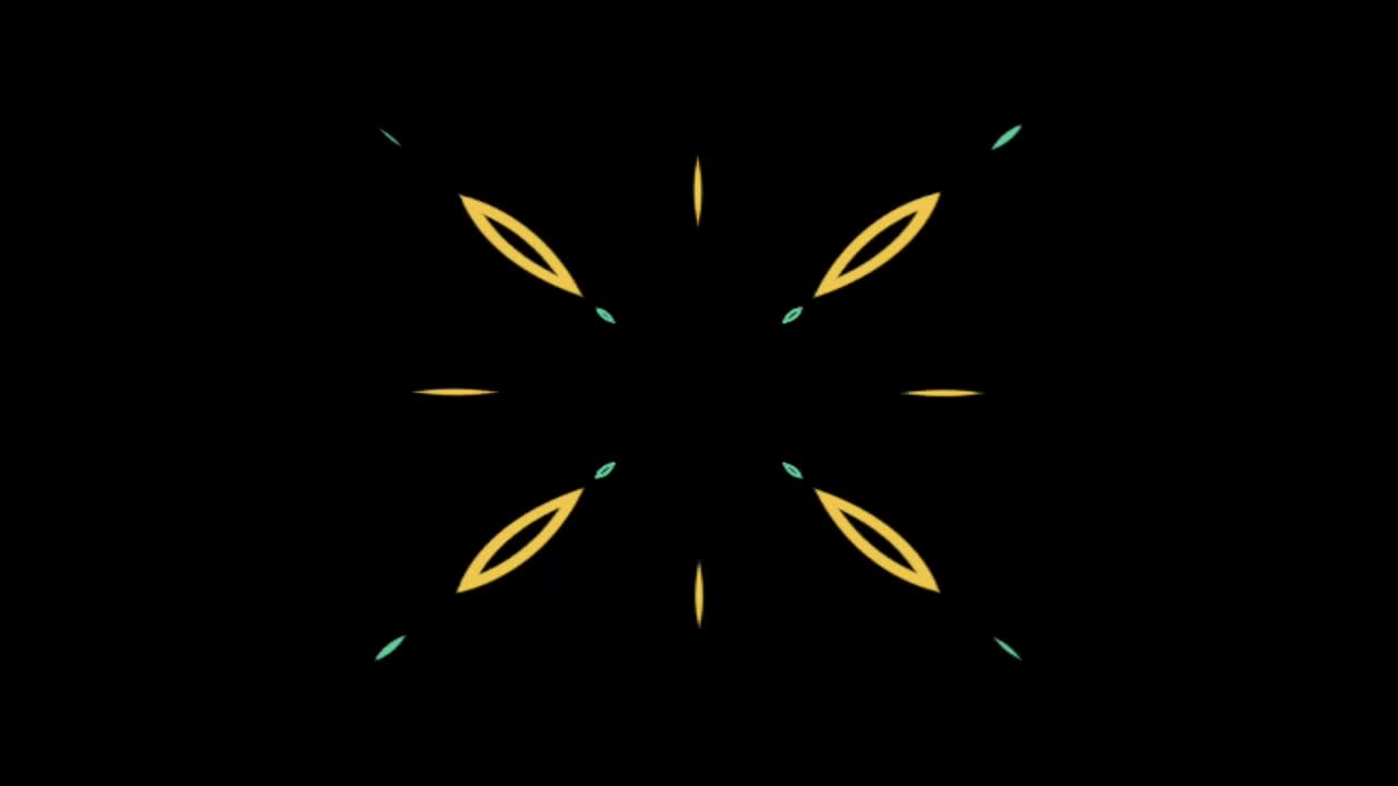 Colorful kaleidoscope graphic pattern motion background