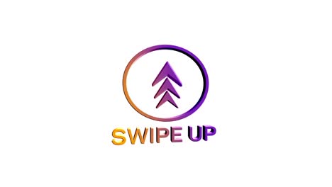 3d swipe up, arrow up buttons colorful gradient. application and social network icons, swipe up for advertising. social media scroll arrows. 4k video animation with alpha channel