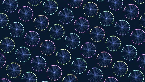 motion rainbow circles pattern with lines and dots