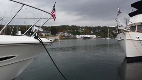 two boats on a port during a cloudy day