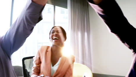 group of business executives having fun