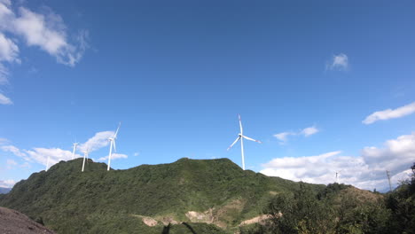 some wind-driven generators on the mountain