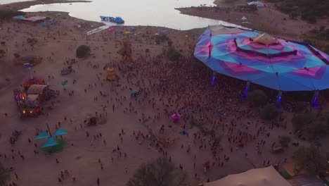 drone shot from boom festival in portugal