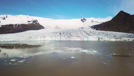 antena lenta acercándose al glaciar vatnajokull en islandia fjallsarlon sugiere el calentamiento global y el cambio climático 1