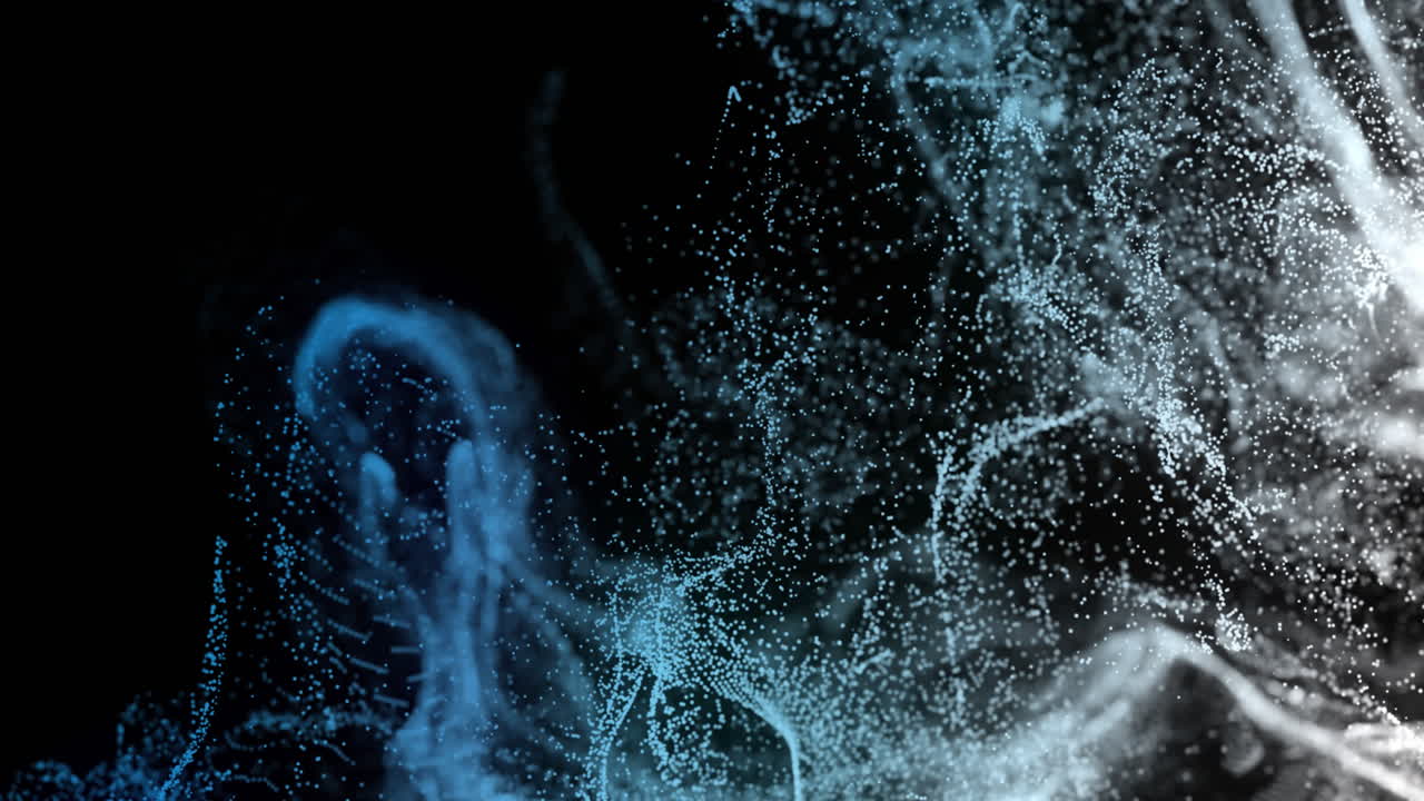 Animation of dots forming dynamic wave pattern against black background