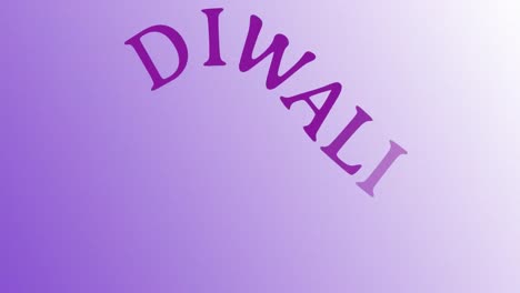 animation of diwali text banner in wave motion against purple gradient background