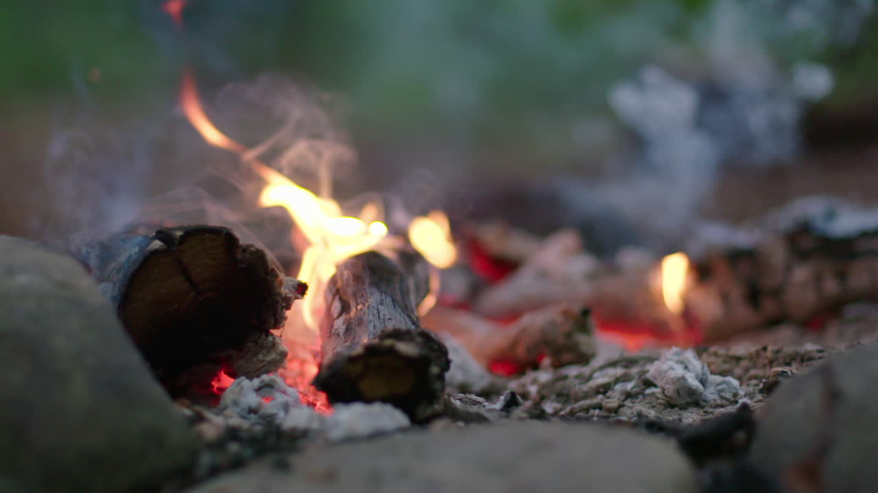 llamas de fogata en cámara lenta