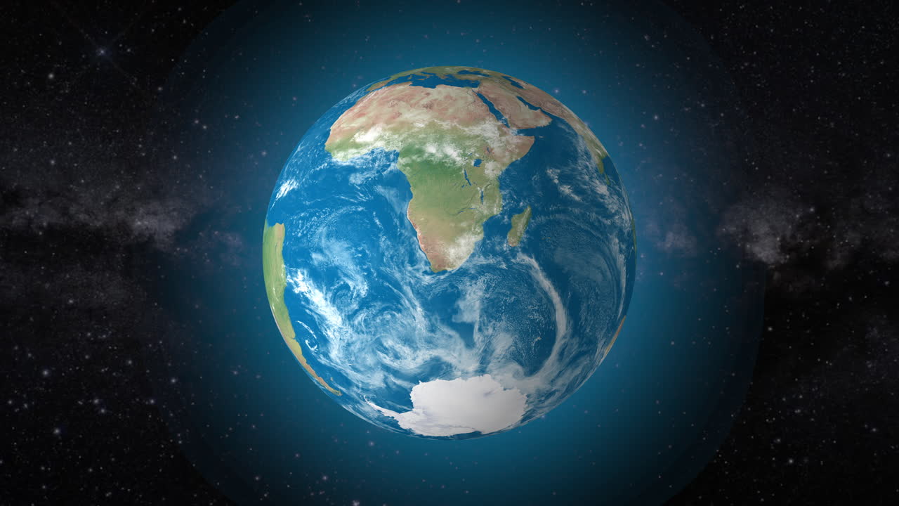 Cinematic video background showcases Realistic Globe rotating, zooming in on South Africa country | realistic Earth rotating and zooming in on Republic of South Africa and Lesotho Countries 4K Video