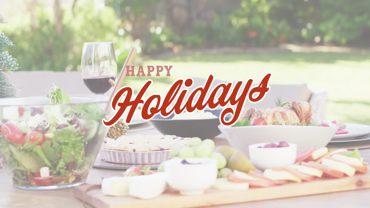 크리스마스 테이블 위 에 있는 크리스마스 축하 문자 의 애니메이션