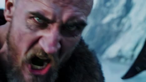 viking warrior in action