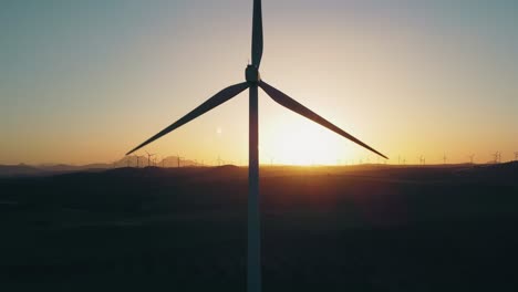 aerial view of massive array of wind turbines