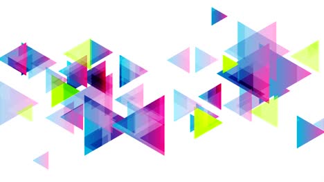 triángulos geométricos coloridos animación de video tecnológica