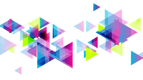 colorful geometric triangles tech video animation