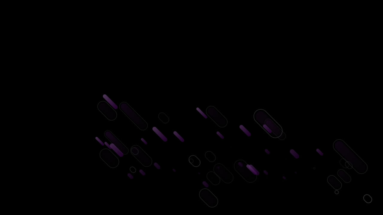 Animation of purple lights trails on black background
