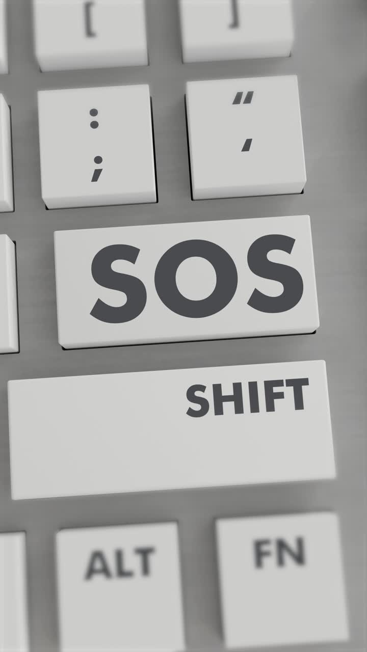 presión del botón sos en el teclado vídeo vertical