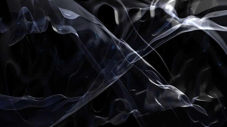 Dynamic blue and black swirling smoke on a dark background