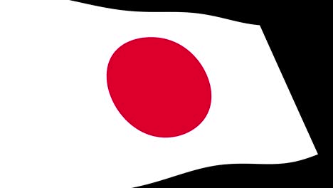 la bandera japonesa ondeando lentamente en perspectiva, imágenes de animación en 4k