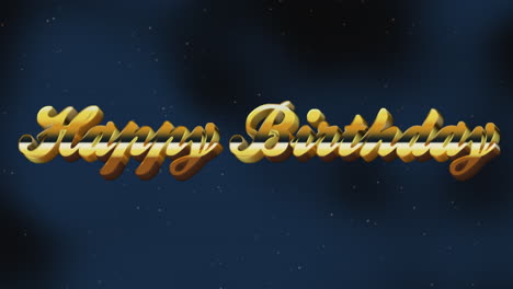 golden birthday celebration with shining stars on a blue background