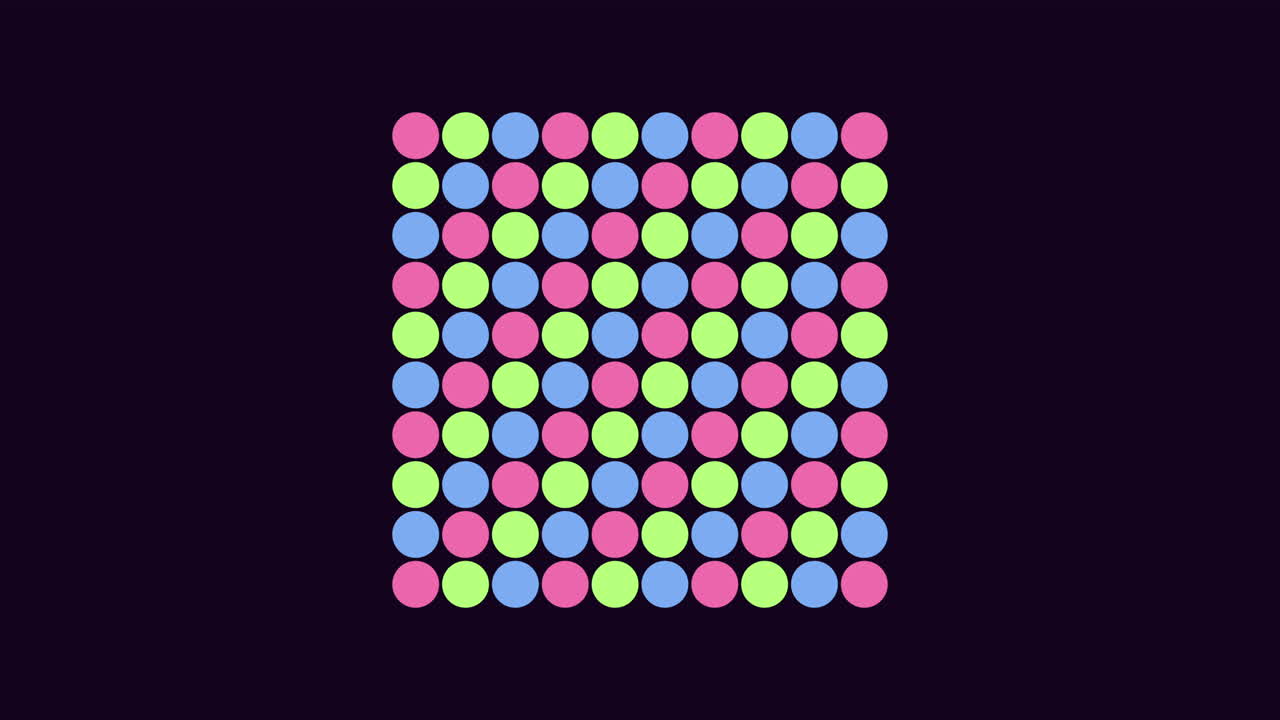 Colorful grid pattern with interconnected circles