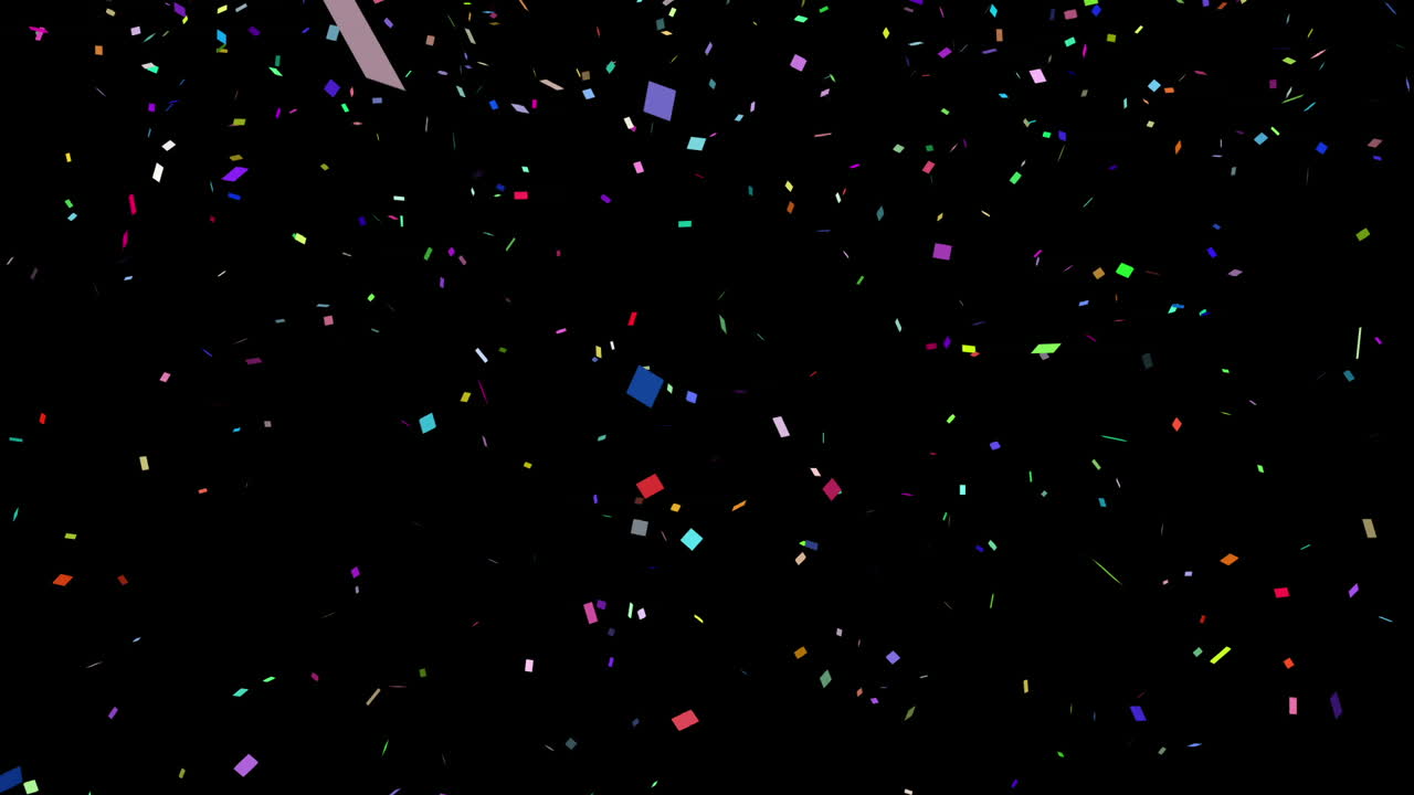 Coriandoli colorati che cadono su sfondo nero