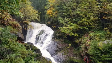 Vista-Estática-De-La-Cascada-Triberg-De-Corriente-Lateral-Durante-La-Temporada-De-Otoño-En-La-Selva-Negra-Schwarzwald-Alemania