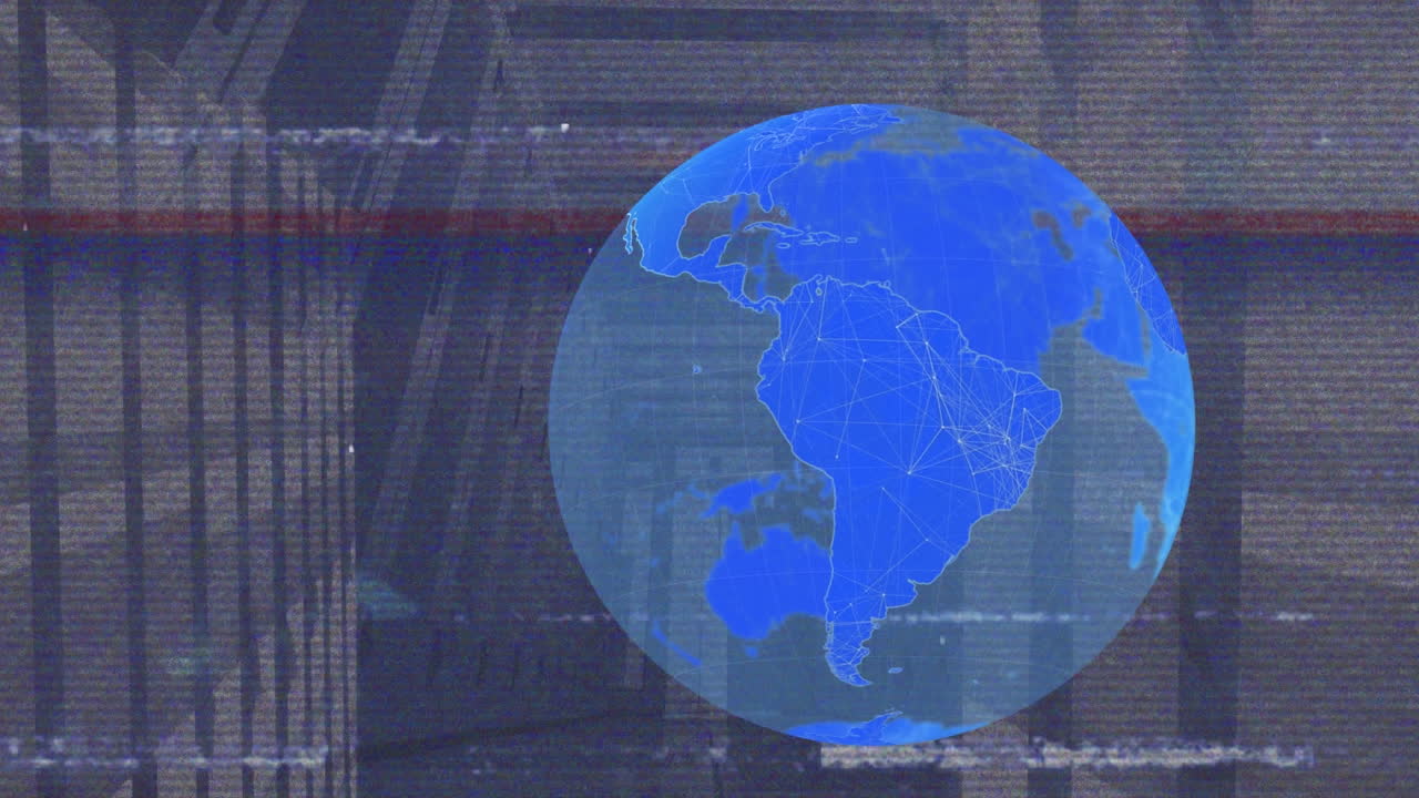 animación del procesamiento de datos en el mundo y la cuadrícula