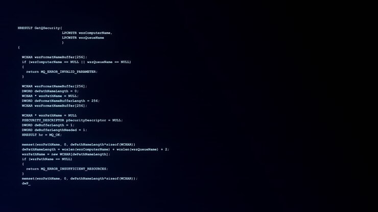 Computer screen with encrypted fast typing coding symbols loop animation network security