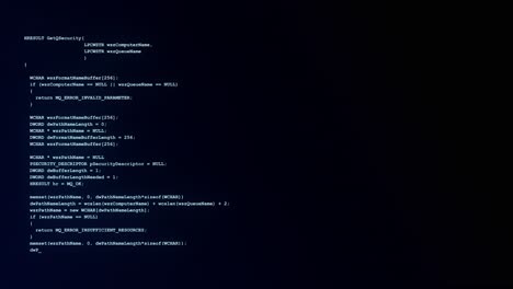 computer screen with encrypted fast typing coding symbols loop animation network security