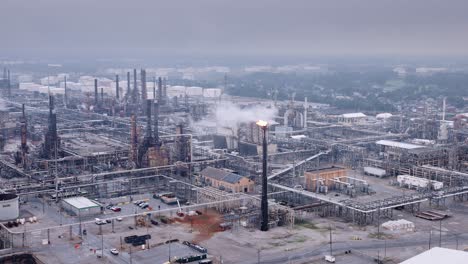 industrial pollution from chimney stacks drone aerial