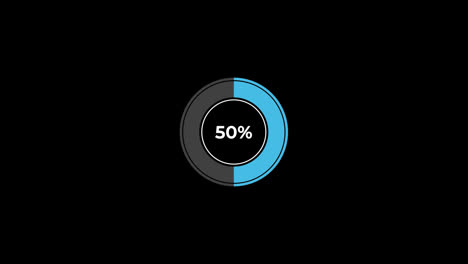 Pie-Chart-0-to-50%-Percentage-Infographics-Loading-Circle-Ring-or-Transfer,-Download-Animation-with-alpha-channel.