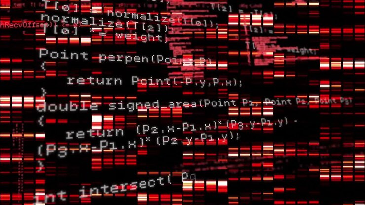 Animation of data processing with glowing lights