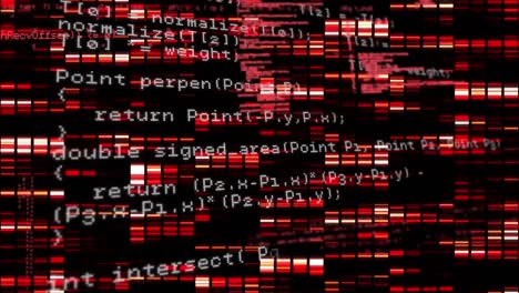 animación del procesamiento de datos con luces brillantes