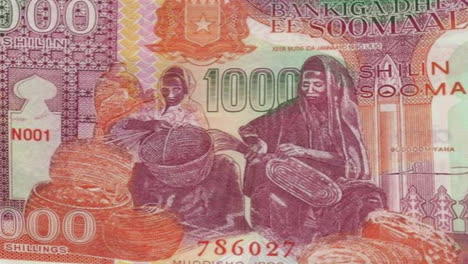 1000 somali shillings banknote on green screen