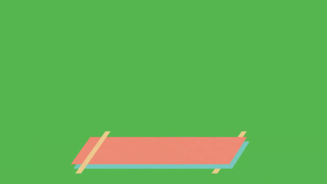 Animated Lower Third Graphic with Expanding Rectangles on Green Screen