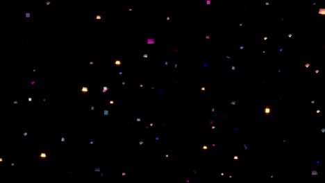 colorful falling confetti footage with alpha matte.