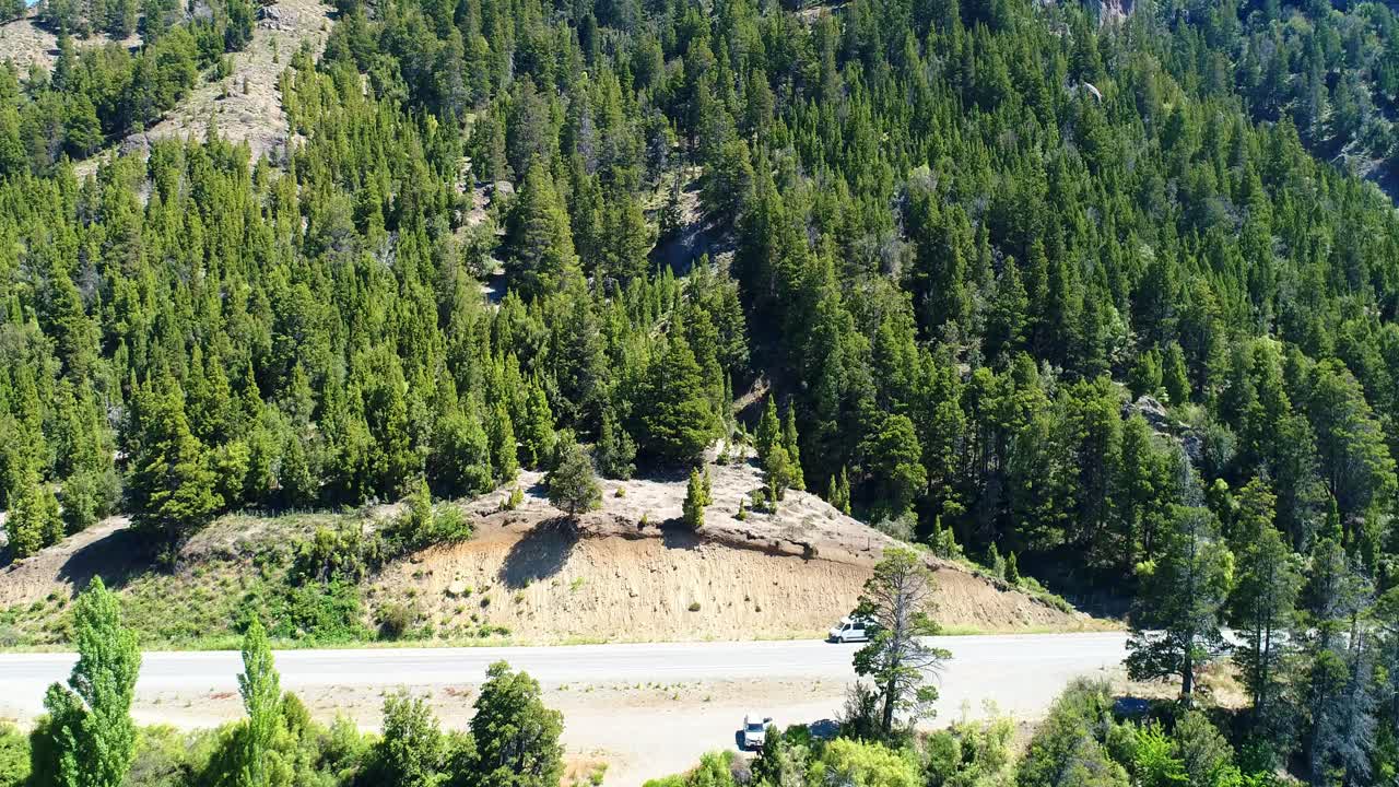 montana en la patagonia argentina, rodeada de pinos