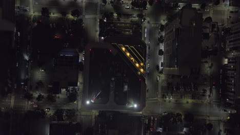 San-Diego-California-Aerial-v114-vertical-top-down-view-flyover-core-columbia-towards-marina-in-downtown-capturing-illuminated-night-cityscape-from-above---Shot-with-Mavic-3-Cine---September-2022