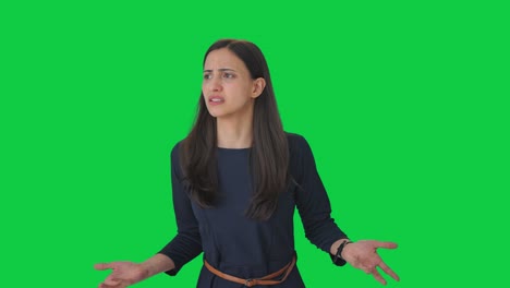 Angry-Indian-girl-waiting-for-someone-Green-screen