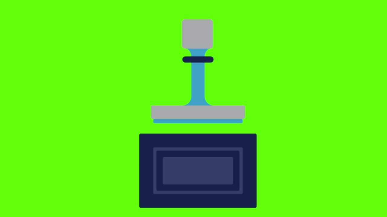 анимация марки на зеленом фоне экрана