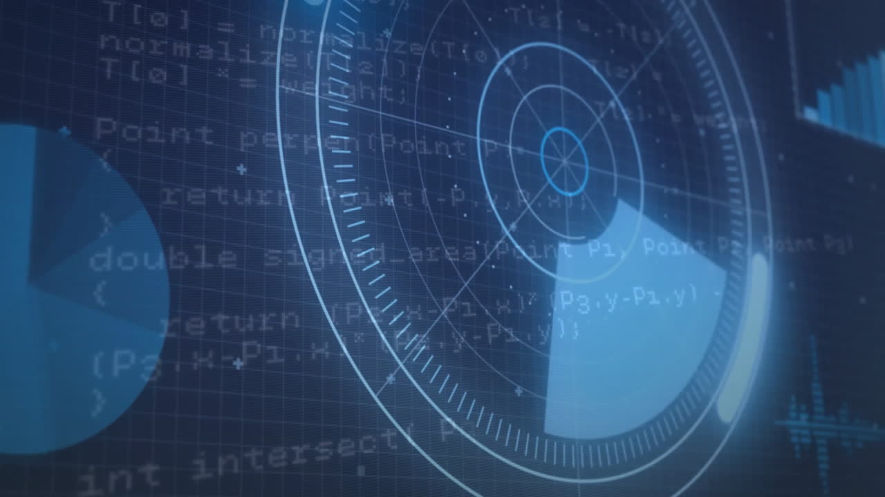 animación del procesamiento de datos digitales a través del escaneo de alcance
