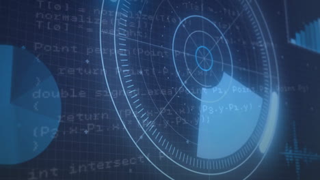 animación del procesamiento de datos digitales a través del escaneo de alcance